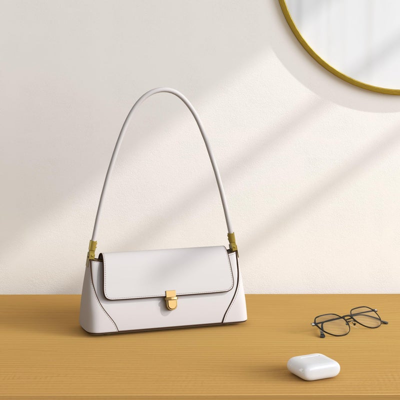 WSRYDJDL Shoulder Bags for Women Vintage Handbag Retro Classic Small Purse Cute Hobo Tote Handbag Mini Clutch Purse (White) - Image 2